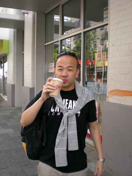Perth-Sean enjoying coffee at 7am Perth-Sean enjoying coffee at 7am